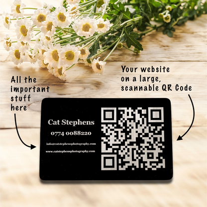 Personalised Stainless Steel Business Card & QR Code