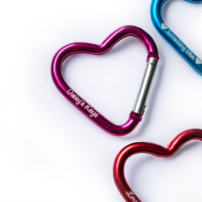 Personalised Heart Carabiners (Pack 3)