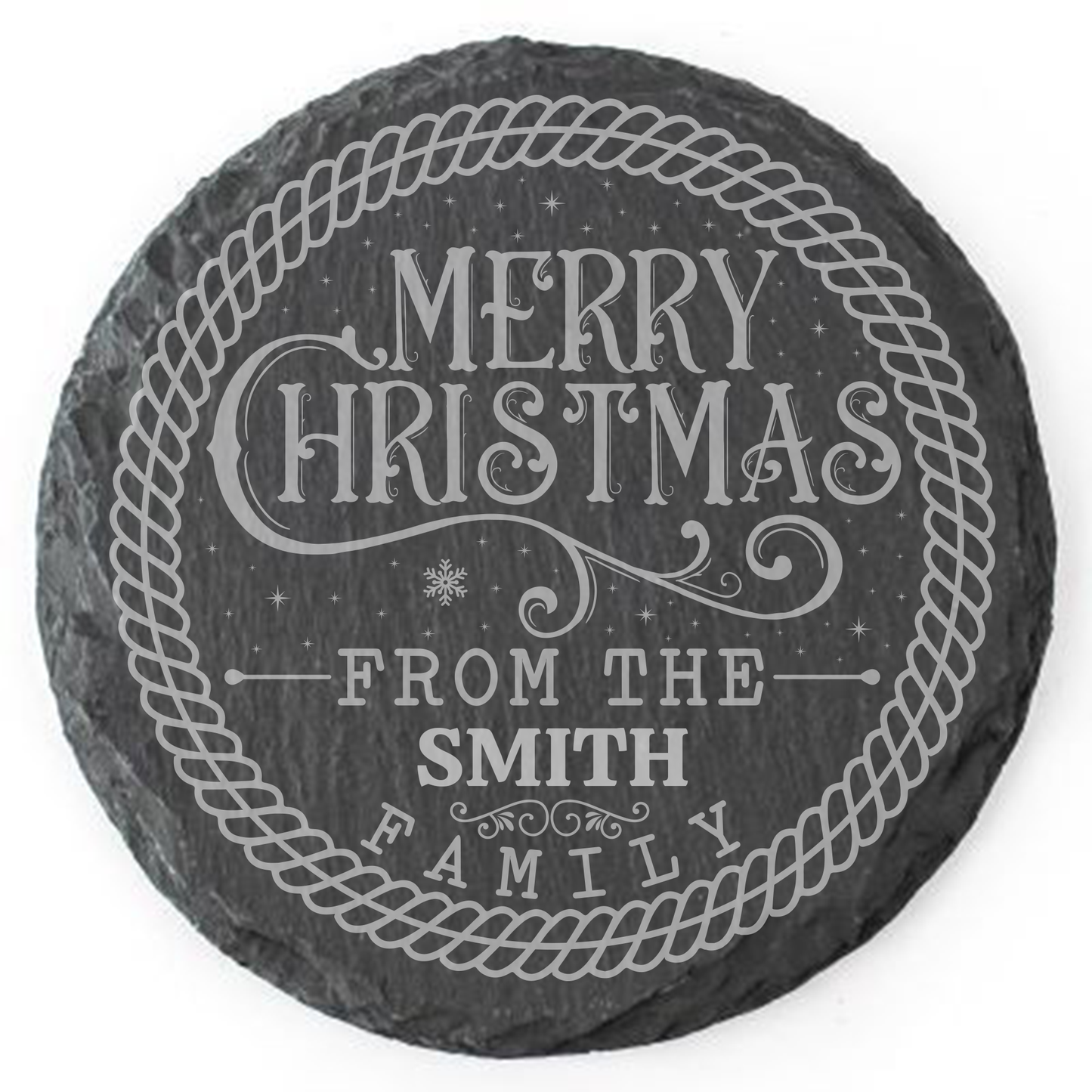 Personalised Merry Christmas Slate Coaster