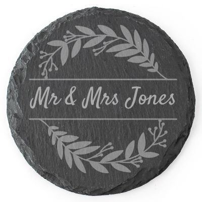 Personalised Wedding Slate Coaster