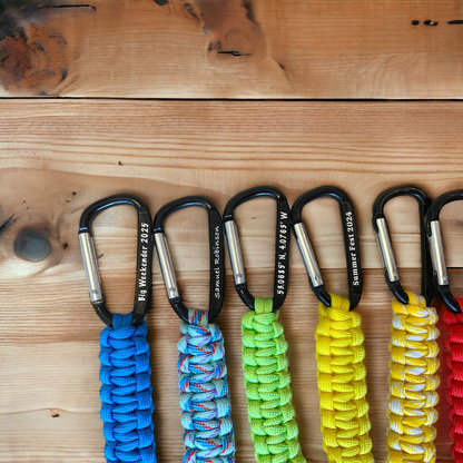 Personalised Paracord Carabiners