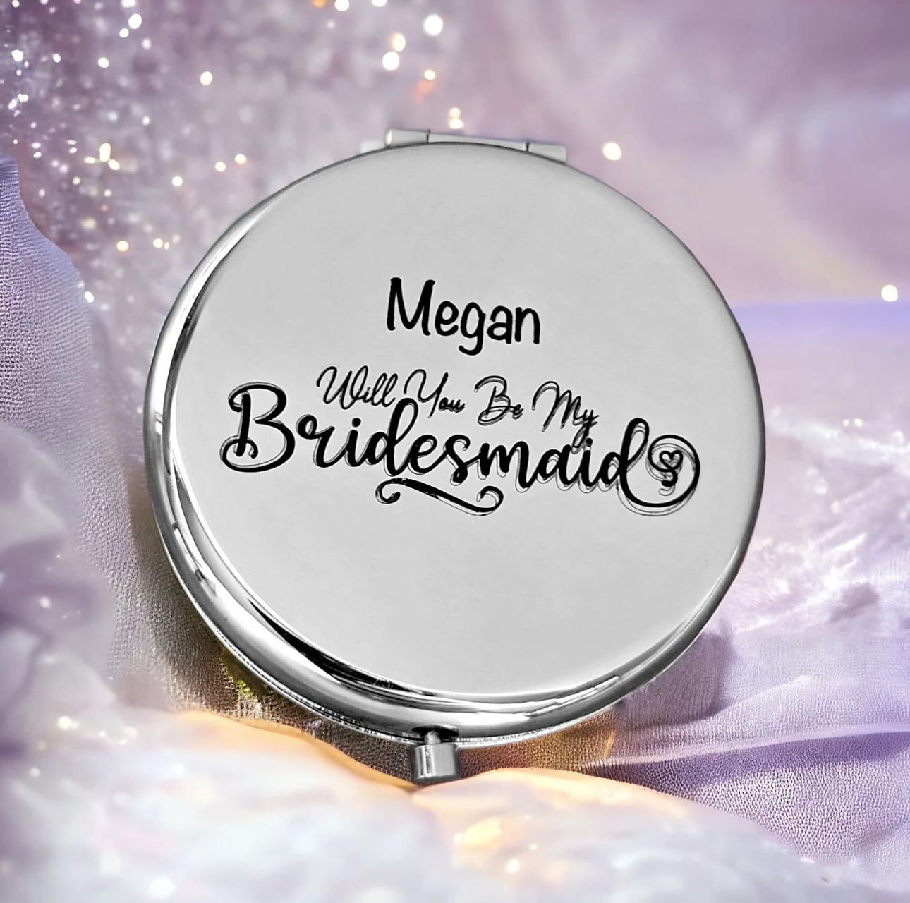 Personalised Be My Bridesmaid Compact Mirror