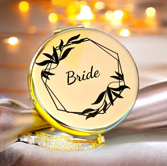 Personalised Bride Compact Mirror