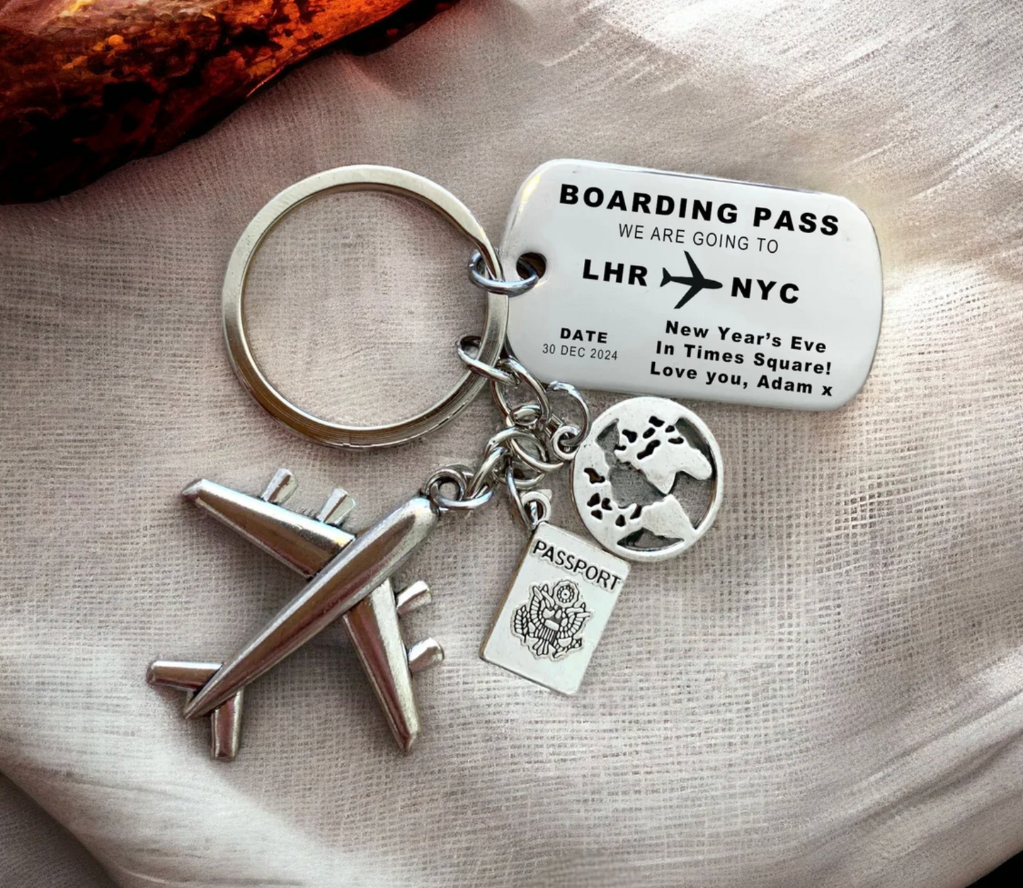 Personalised Boarding Pass Keyring