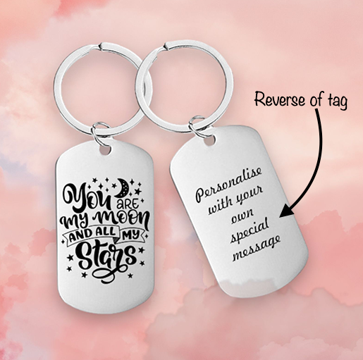 Personalised 'My Moon & All My Stars' Keyrings