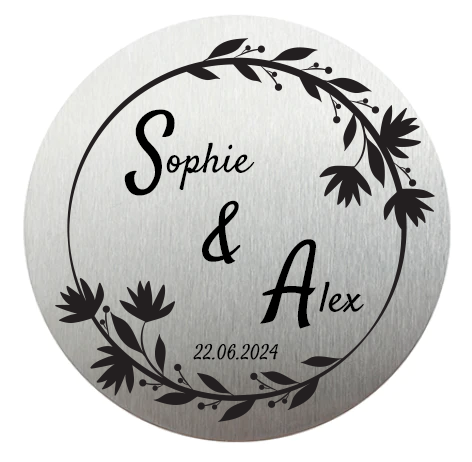 Personalised Wedding Silver Stainless Steel Coaster