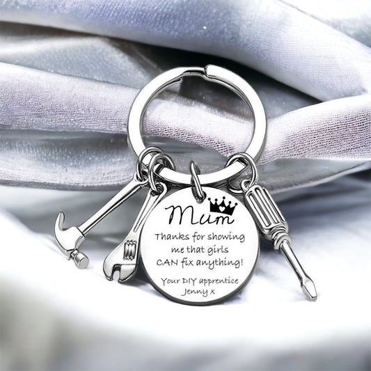 Personalised Mum DIY Queen Keyring