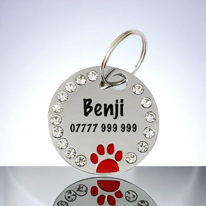 Personalised Diamante Dog Tag