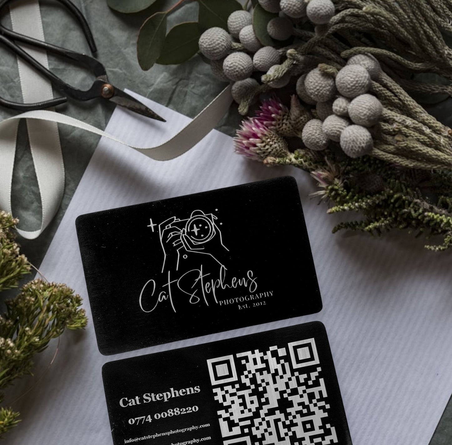 Personalised Stainless Steel Business Card & QR Code