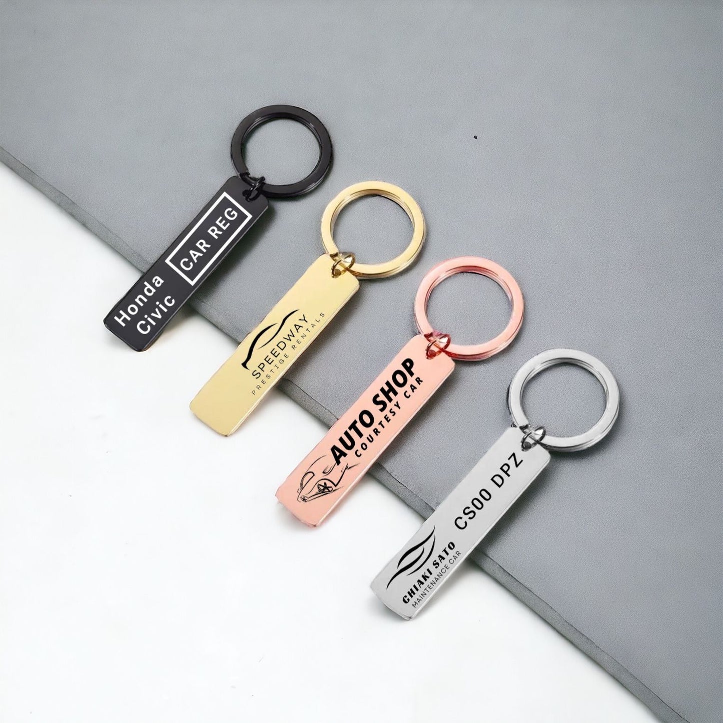 Personalised Rental & Courtesy Car Keyrings