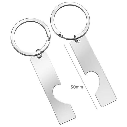 Personalised Pinky Swear Couples Heart Keyring (Pair)