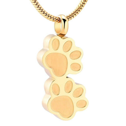 Personalised Two Paws Urn Necklace