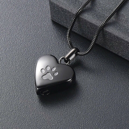 Personalised Heart & Paw Urn Necklace