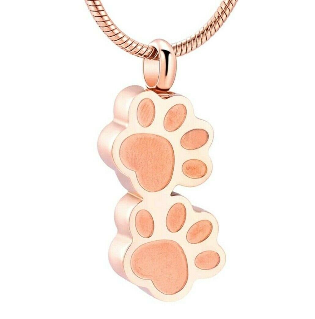 Personalised Two Paws Urn Necklace