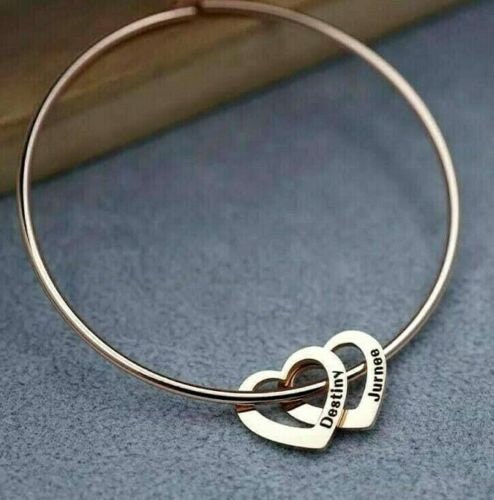 Personalised Hearts Charm Bracelet