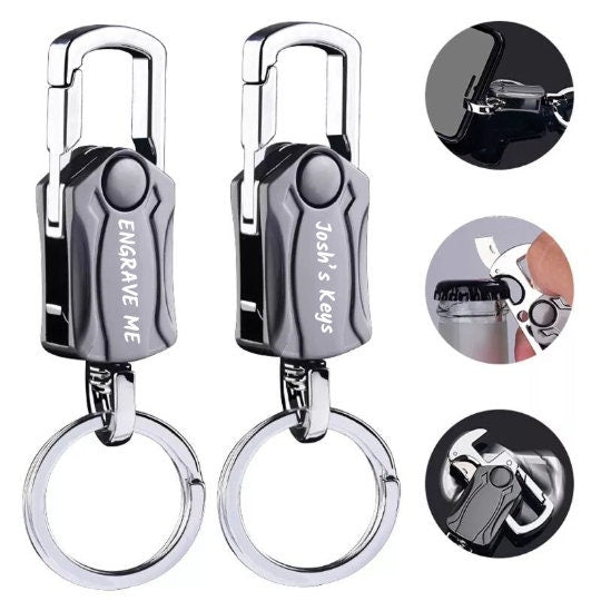 Multipurpose Personalised Spinner Keyring