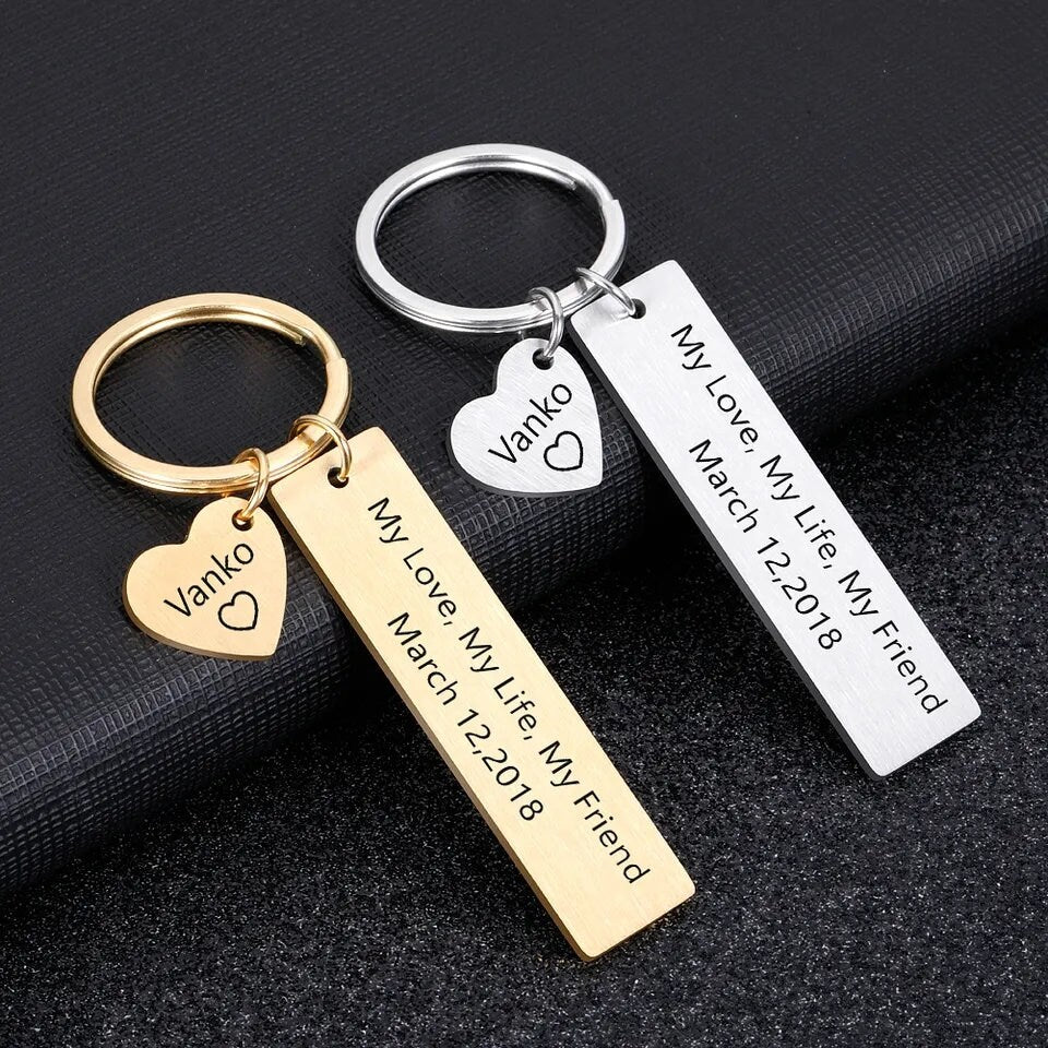 Personalised Heart Keyring