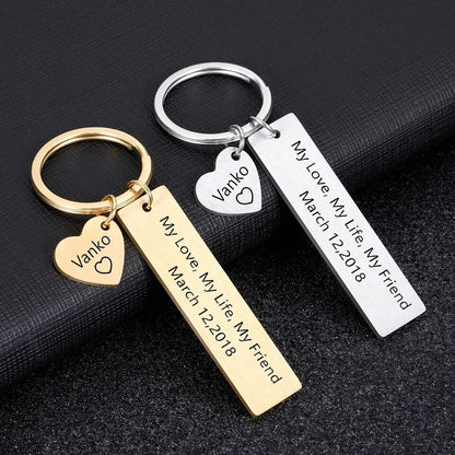 Personalised Heart Keyring