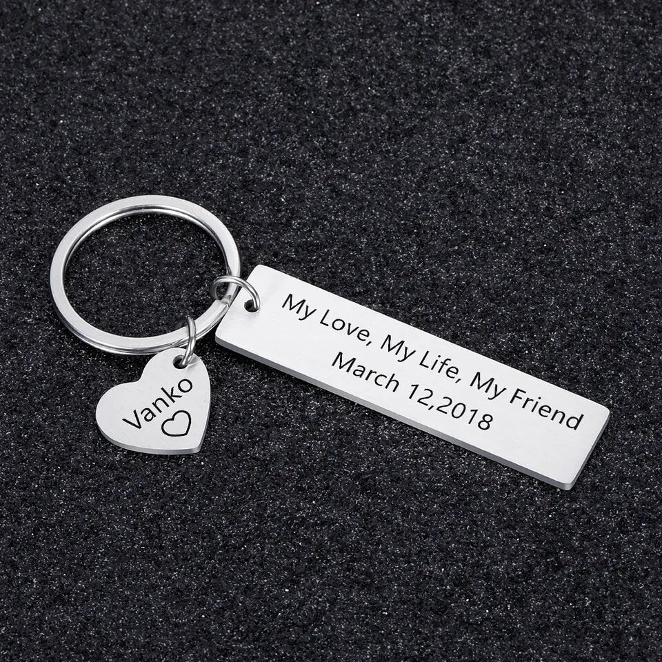 Personalised Heart Keyring